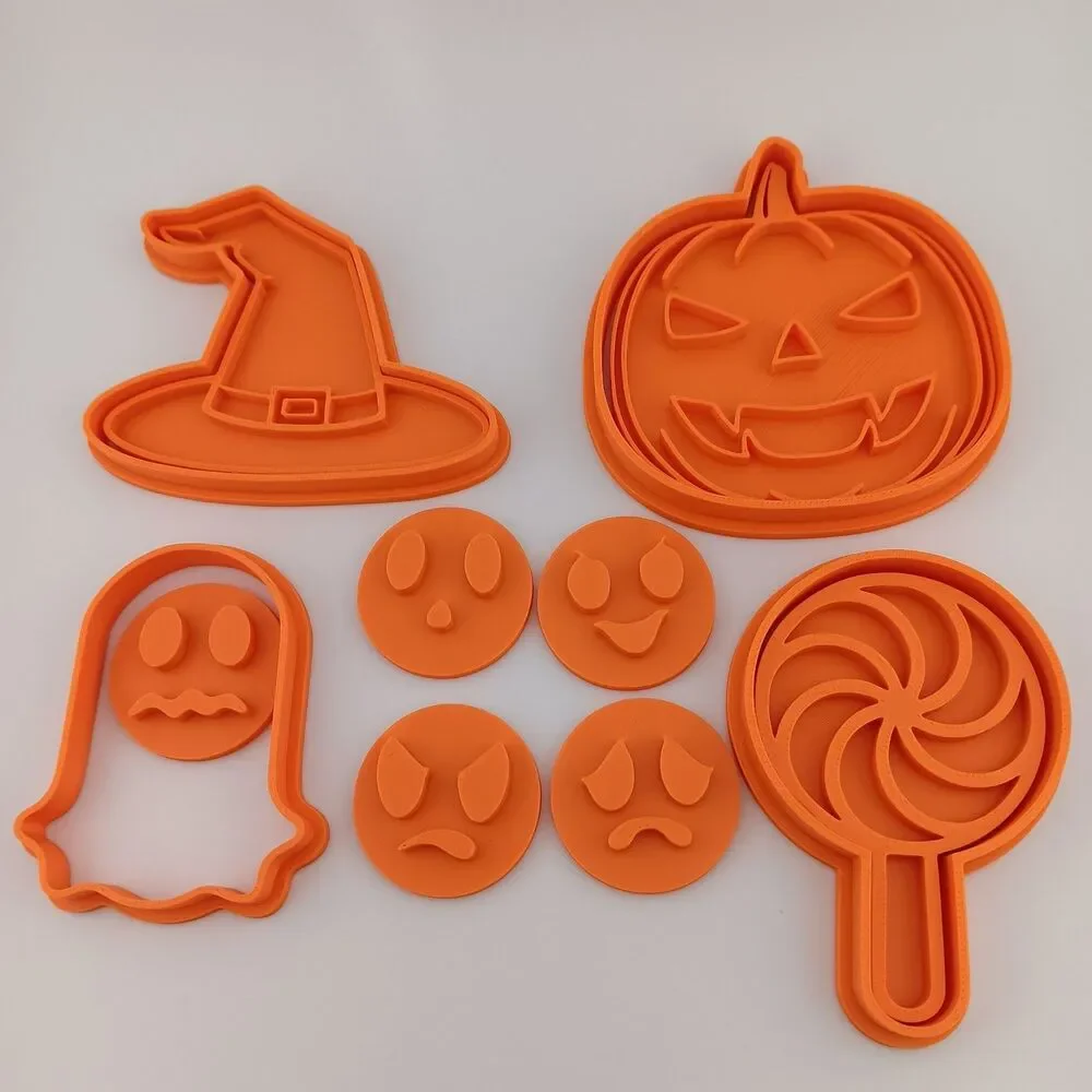 3D Printed - Halloween Clay Cutters & Stamps - Craft Tool Set